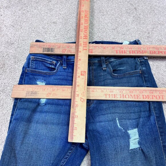 Hollister Jeans High Rise Super Skinny Blue Distressed Pockets Women’s Size 5 - Picture 2 of 12